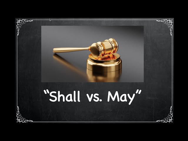 Graphic showing the words SHALL and MAY on tags