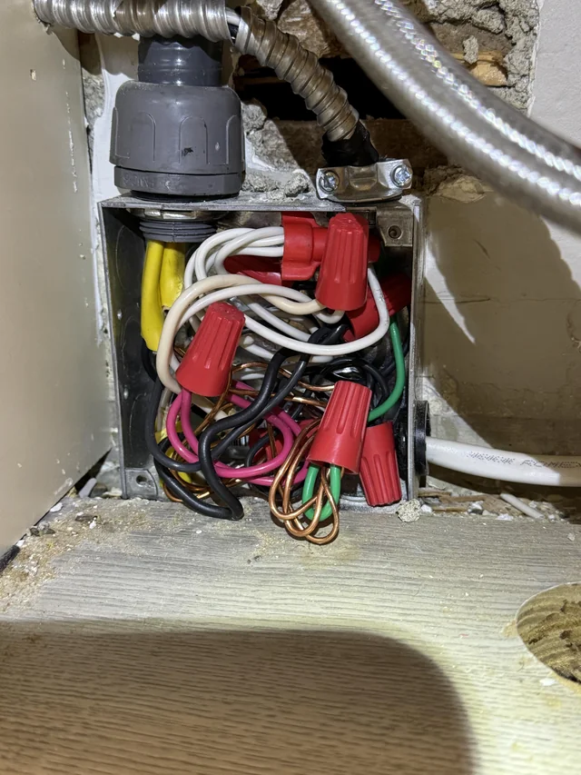 Device box crowded with conductors