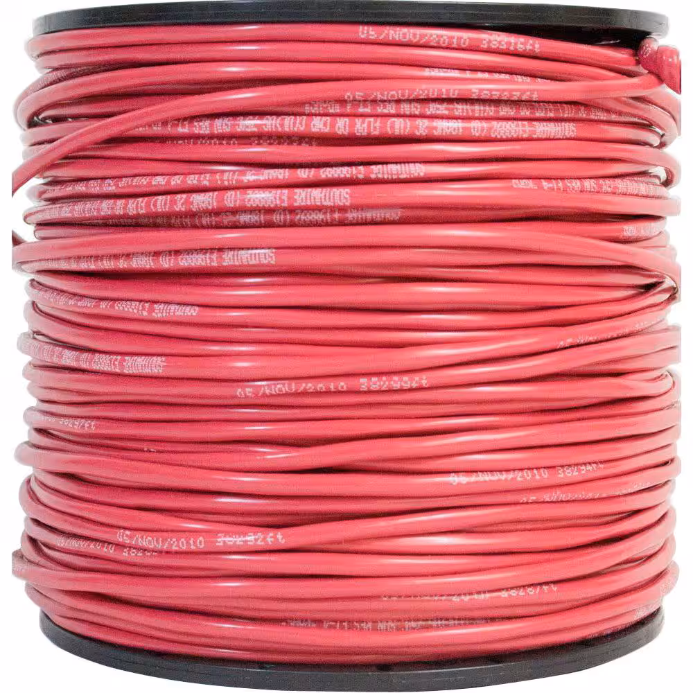Red fire alarm cable