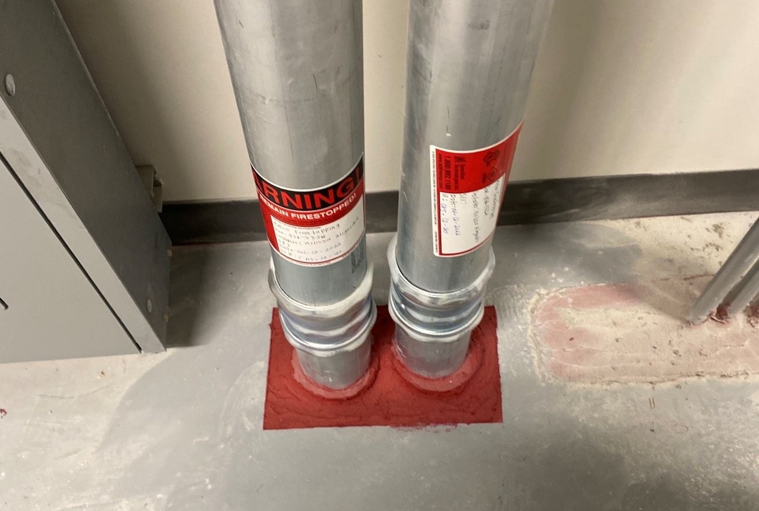 Labelled firestop tag