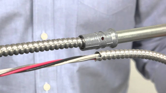 MC cable entering conduit