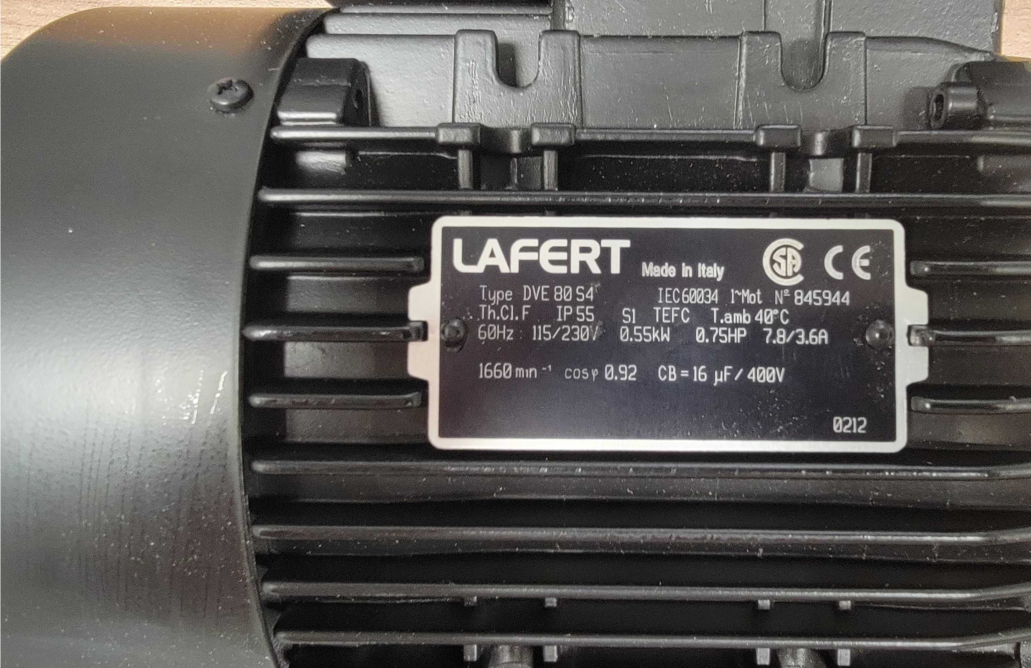 Motor nameplate